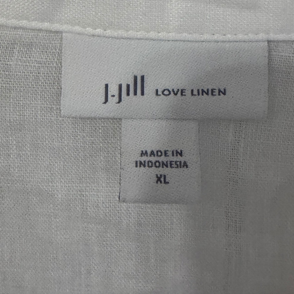JJill Love Linen‎ White Lace Eyelet Sleeve Button Front Drawstring Blouse Jacket - Picture 4 of 11